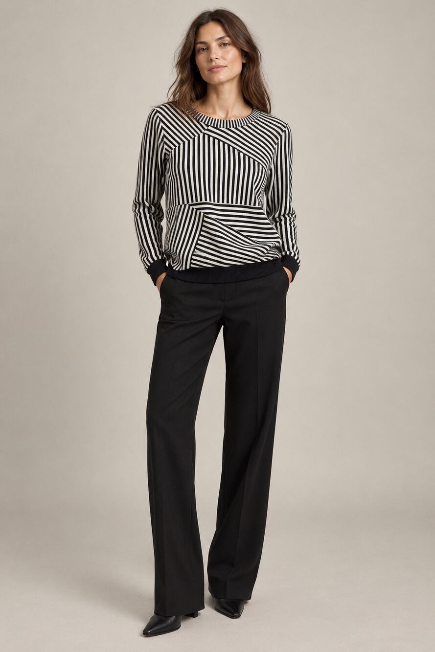 Reiss Nineteen Seventy-One Barker Striped Patchwork Sweater Cashmere Blend XS